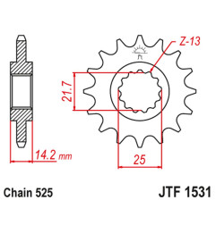 JT ZĘBATKA PRZEDNIA 2083 15 KAWASAKI ZR 750 '95-99' (208315JT) (ŁAŃC. 525)