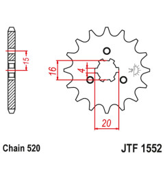 JT ZĘBATKA PRZEDNIA YAMAHA YTM 200 '83-85' ( (ŁAŃC. 520) NA ZAMÓWIENIE
