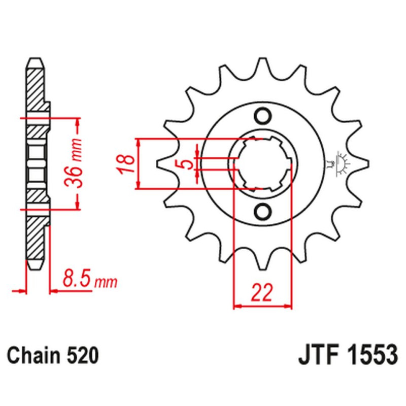 JT ZĘBATKA PRZEDNIA 2052 15 YAMAHA XT 250 TL (JAPAN) '83-84' SRX 250 '87' (205215JT) (ŁAŃC. 520) NA ZAMÓWIENIE JT ZĘBATKA PRZEDNIA 2052 15 YAMAHA XT 250 TL (JAPAN) '83-84' SRX 250 '87' (205215JT) (ŁAŃC. 520) NA ZAMÓWIENIE