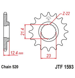JT ZĘBATKA PRZEDNIA 2054 14 YAMAHA YFM 250 RAPTOR '08-13' (205414JT) (ŁAŃC. 520)