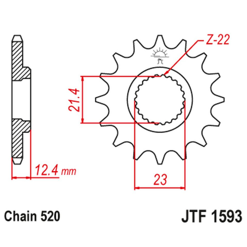 JT ZĘBATKA PRZEDNIA 2054 14 YAMAHA YFM 250 RAPTOR '08-13' (205414JT) (ŁAŃC. 520) JT ZĘBATKA PRZEDNIA 2054 14 YAMAHA YFM 250 RAPTOR '08-13' (205414JT) (ŁAŃC. 520)