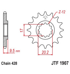 JT ZĘBATKA PRZEDNIA 2084 13 KTM SX 85 04-17 (208413JT) (ŁAŃC. 428)
