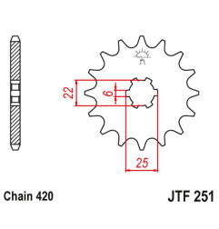 JT ZĘBATKA PRZEDNIA 255 16 HONDA NSR/MTX 50 (25516JT) (ŁAŃC. 420)