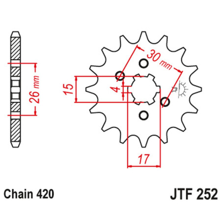 JT ZĘBATKA PRZEDNIA 261 12 HONDA MBX/MTX 50 (26113JT) (ŁAŃC. 420)