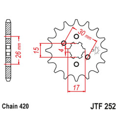 JT ZĘBATKA PRZEDNIA 261 17 HONDA MBX/MTX 50 (26117JT) (ŁAŃC. 420)