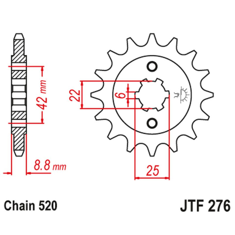 JT ZĘBATKA PRZEDNIA 276 15 HONDA CB 400N '81-'83 (27615JT) (ŁAŃC. 520) JT ZĘBATKA PRZEDNIA 276 15 HONDA CB 400N '81-'83 (27615JT) (ŁAŃC. 520)