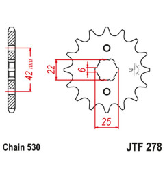 JT ZĘBATKA PRZEDNIA 278 14 HONDA CB 400N '79-'80 (27814JT) (ŁAŃC. 530)