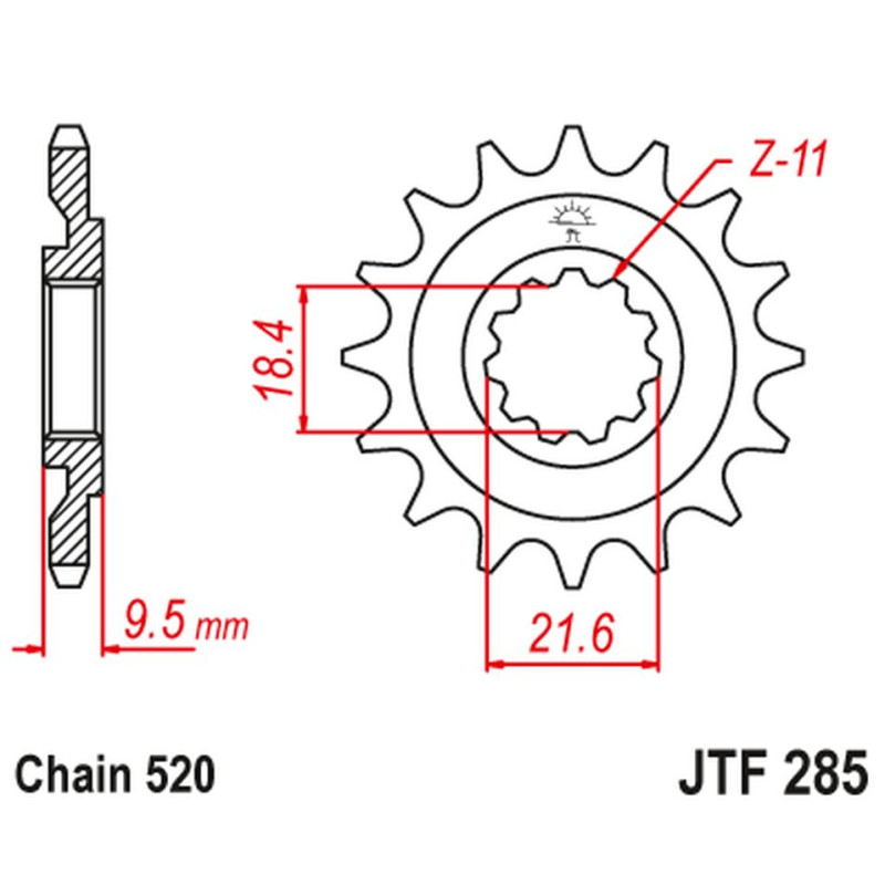 JT ZĘBATKA PRZEDNIA 334 14 HONDA CR 250 86-87, CR 500 86-87 (33414JT) (ŁAŃC. 520) JT ZĘBATKA PRZEDNIA 334 14 HONDA CR 250 86-87, CR 500 86-87 (33414JT) (ŁAŃC. 520)