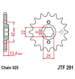 JT ZĘBATKA PRZEDNIA 291 17 HONDA CB 450S '86-'89 (29117JT) (ŁAŃC. 525)