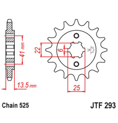 JT ZĘBATKA PRZEDNIA 293 14 HONDA XL 600V '87-'88 (PD06) (29314JT) (ŁAŃC. 525) (-1)