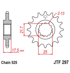 JT ZĘBATKA PRZEDNIA 2041 14 HONDA CB 500 '94-'03, CBF 500 '04-'08 (204114JT) (ŁAŃC. 525) (-1)
