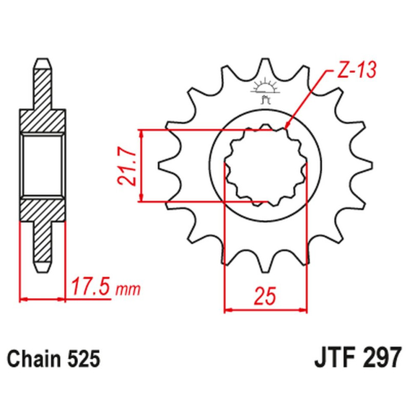JT ZĘBATKA PRZEDNIA 2041 14 HONDA CB 500 '94-'03, CBF 500 '04-'08 (204114JT) (ŁAŃC. 525) (-1) JT ZĘBATKA PRZEDNIA 2041 14 HONDA CB 500 '94-'03, CBF 500 '04-'08 (204114JT) (ŁAŃC. 525) (-1)