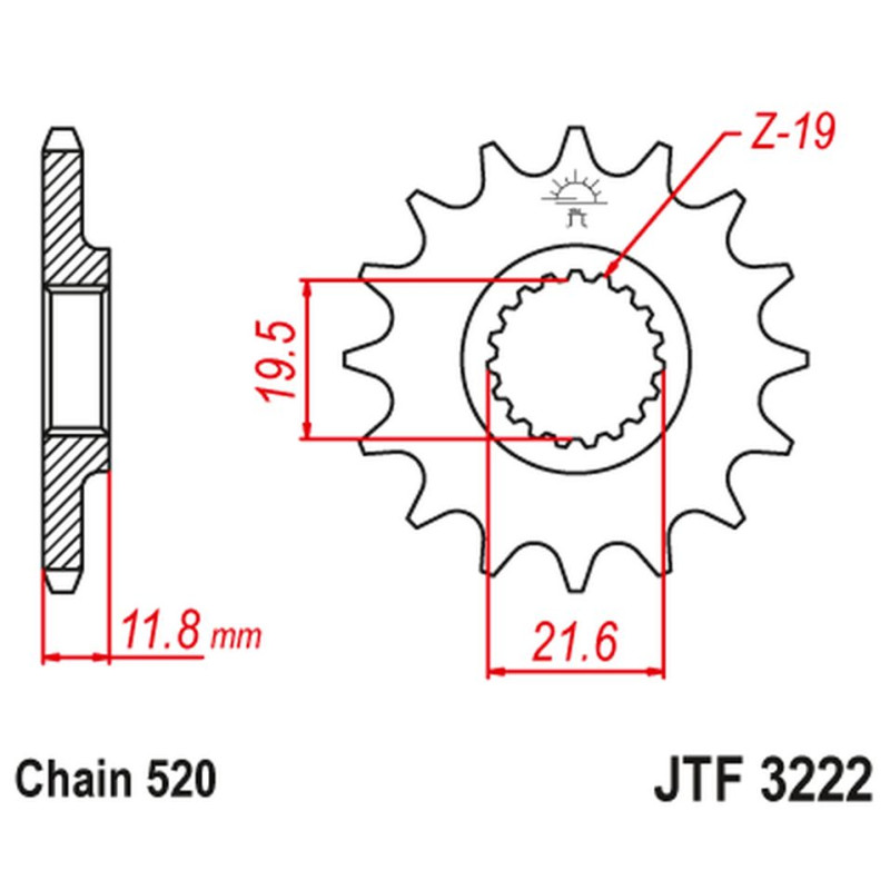 JT ZĘBATKA PRZEDNIA 2180 12 POLARIS 250/300/350/400/425 '89-99' (218012JT) (ŁAŃC. 520) JT ZĘBATKA PRZEDNIA 2180 12 POLARIS 250/300/350/400/425 '89-99' (218012JT) (ŁAŃC. 520)