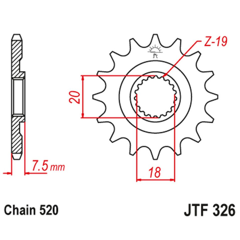 JT ZĘBATKA PRZEDNIA 340 14 HONDA CR 125 '87-'03 (34014JT) (ŁAŃC. 520) JT ZĘBATKA PRZEDNIA 340 14 HONDA CR 125 '87-'03 (34014JT) (ŁAŃC. 520)