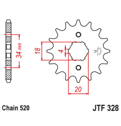 JT ZĘBATKA PRZEDNIA 273 15 HONDA XR 200R, XL 200R '81-'83 (27315JT) (ŁAŃC. 520)