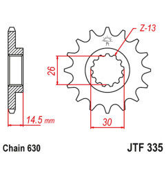 JT ZĘBATKA PRZEDNIA 335 15 HONDA CB 750 F/K '77-78' (33515JT) (ŁAŃC. 630) NA ZAMÓWIENIE