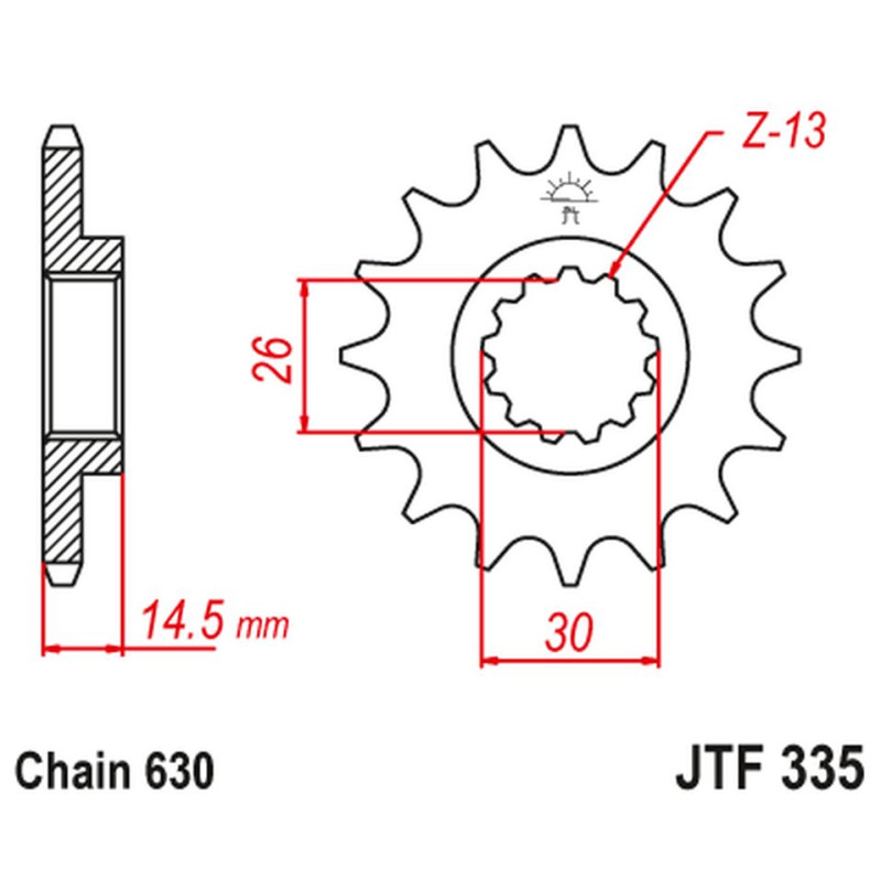 JT ZĘBATKA PRZEDNIA 335 15 HONDA CB 750 F/K '77-78' (33515JT) (ŁAŃC. 630) NA ZAMÓWIENIE JT ZĘBATKA PRZEDNIA 335 15 HONDA CB 750 F/K '77-78' (33515JT) (ŁAŃC. 630) NA ZAMÓWIENIE