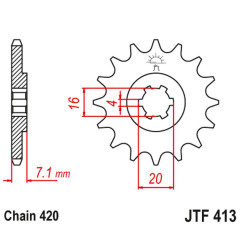 JT ZĘBATKA PRZEDNIA 413 11 SUZUKI RMX 50, TS 50 (41311JT) (ŁAŃC. 420)