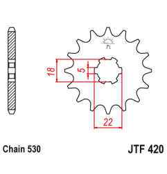 JT ZĘBATKA PRZEDNIA YAMAHA YT 125/175 '82-85' (JTF421,11) (ŁAŃC. 520) NA ZAMÓWIENIE