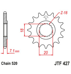 JT ZĘBATKA PRZEDNIA 432 11 SUZUKI RM 125 '92-'07, RMZ 250 '10-'12 (43211JT) (ŁAŃC. 520)