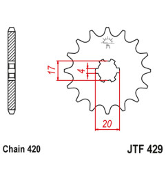JT ZĘBATKA PRZEDNIA 249 12 SUZUKI RM 50 '81-'82 (24912JT) (ŁAŃC. 420)