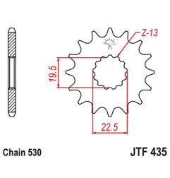 JT ZĘBATKA PRZEDNIA 439 15 SUZUKI GSX 400 '81-86', GR 650 '83-85' (43915JT) (ŁAŃC. 530)