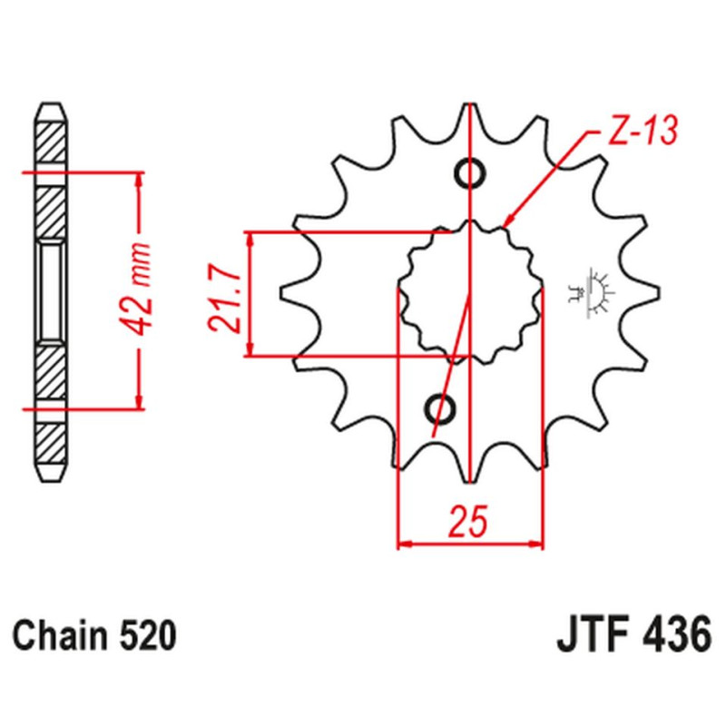 JT ZĘBATKA PRZEDNIA 438 14 SUZUKI GSX 400 F '81-'86, RG 250 GAMMA '83-'88 (43814JT) - MOŻE ZASTĄPIĆ JTF565.14 JT ZĘBATKA PRZEDNIA 438 14 SUZUKI GSX 400 F '81-'86, RG 250 GAMMA '83-'88 (43814JT) - MOŻE ZASTĄPIĆ JTF565.14