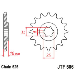 JT ZĘBATKA PRZEDNIA 506 14 KAWASAKI S1 250 '73-75' KH 250 '75-82' (50614JT) (ŁAŃC. 525) NA ZAMÓWIENIE