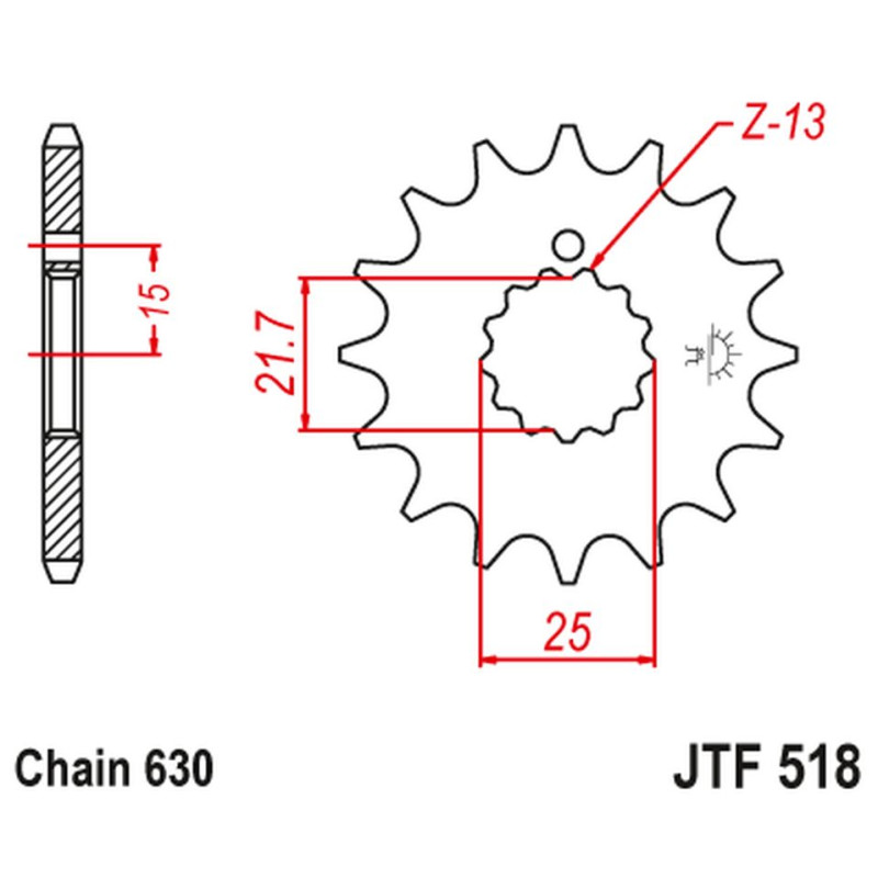 JT ZĘBATKA PRZEDNIA 518 15 KAWASAKI Z 650 /750 '79-'83 (51815JT) (ŁAŃC. 630) JT ZĘBATKA PRZEDNIA 518 15 KAWASAKI Z 650 /750 '79-'83 (51815JT) (ŁAŃC. 630)