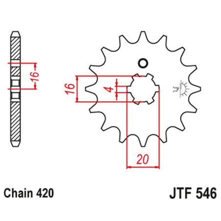 JT ZĘBATKA PRZEDNIA 560 16 KAWASAKI KX 65/80/85 (56016JT) (ŁAŃC. 420) (+2)