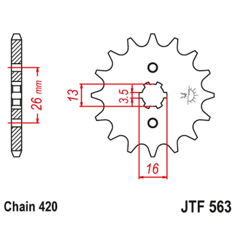 JT ZĘBATKA PRZEDNIA 415 11 SUZUKI TS 50, YAMAHA DT 50MX (41511JT) (ŁAŃC. 420) JT ZĘBATKA PRZEDNIA 415 11 SUZUKI TS 50, YAMAHA DT 50MX (41511JT) (ŁAŃC. 420)