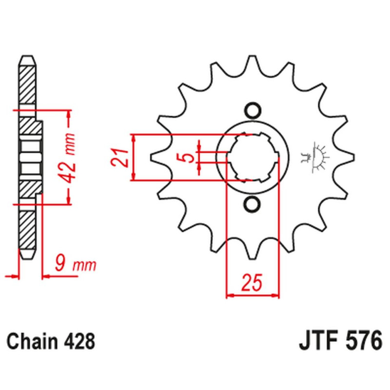 JT ZĘBATKA PRZEDNIA 576 18 YAMAHA XT 350 '85-00' (57618JT) (ŁAŃC. 428) (-1) JT ZĘBATKA PRZEDNIA 576 18 YAMAHA XT 350 '85-00' (57618JT) (ŁAŃC. 428) (-1)