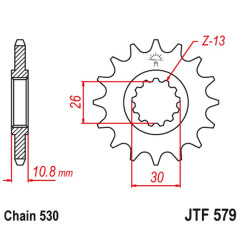 JT ZĘBATKA PRZEDNIA 579 14 YAMAHA R1/ FJ 1200/ XJR (57914JT) (ŁAŃC. 530)