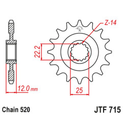 JT ZĘBATKA PRZEDNIA 2102 13 GAS GAS EC 125/200/250/300/400/450/515 '00-18' (210213JT) (ŁAŃC.520)
