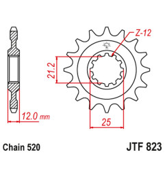 JT ZĘBATKA PRZEDNIA 823 12 HUSQVARNA / HUSABERG (82312JT) (ŁAŃC. 520)