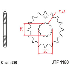 JT ZĘBATKA PRZEDNIA 2090 18 Z GUMĄ TRIUMPH DAYTONA 955/SPRINT ST/SPRINT GT (209018JTRB) (ŁAŃC. 530)