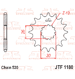 JT ZĘBATKA PRZEDNIA 2090 18 Z GUMĄ TRIUMPH DAYTONA 955/SPRINT ST/SPRINT GT (209018JTRB) (ŁAŃC. 530)