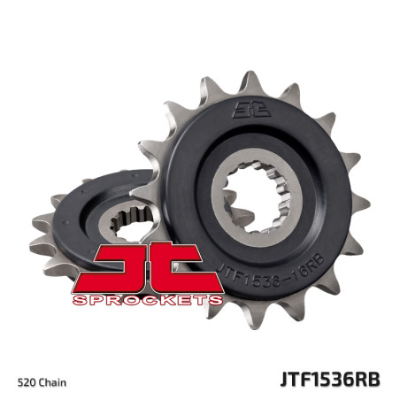 JT ZĘBATKA PRZEDNIA 585 16 Z GUMĄ KAWASAKI ZX-6R/RR '07-17, YAMAHA XTZ 750 '90-'98 (58516JTRB) - ZASTĘPUJE JTF1536.16