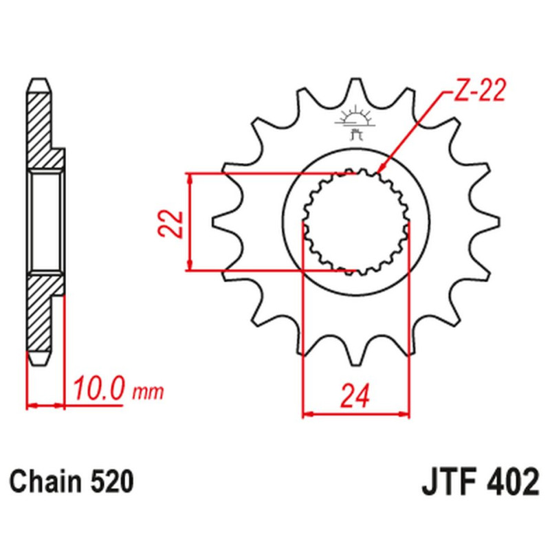 JT ZĘBATKA PRZEDNIA 402 16 Z GUMĄ BMW F 650 '94-'15, APRILIA PEGASO 650 '98-'04 (40216JTRB) (ŁAŃC. 520) JT ZĘBATKA PRZEDNIA 402 16 Z GUMĄ BMW F 650 '94-'15, APRILIA PEGASO 650 '98-'04 (40216JTRB) (ŁAŃC. 520)