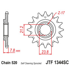 JT ZĘBATKA PRZEDNIA 2320 13 HONDA CRF 250R '18-'23 SAMOOCZYSZCZAJĄCA (232013JTSC) (ŁAŃC. 520)