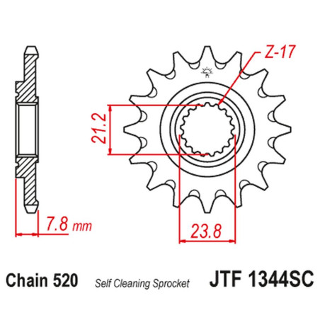 JT ZĘBATKA PRZEDNIA 2320 13 HONDA CRF 250R '18-'23 SAMOOCZYSZCZAJĄCA (232013JTSC) (ŁAŃC. 520)