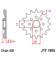 JT ZĘBATKA PRZEDNIA 2084 13 KTM SX 85 18-24, HUSQVARNA TC 85 18-24 (JTF1905.13)* (ŁAŃC. 428)