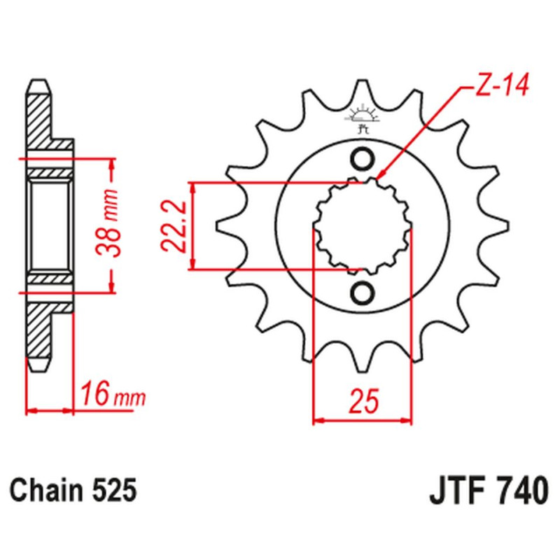 JT ZĘBATKA PRZEDNIA 2050 15 Z GUMĄ DUCATI 796/916/944/996 (205015JTRB) (ŁAŃC. 525) JT ZĘBATKA PRZEDNIA 2050 15 Z GUMĄ DUCATI 796/916/944/996 (205015JTRB) (ŁAŃC. 525)