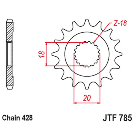 JT ZĘBATKA PRZEDNIA 426 13 BENELLI 125 LEONCIO '22-'23, KEEWAY 125 STRIKE '13-'14, RKF 125 '11-'23, TX 125 '11-'20