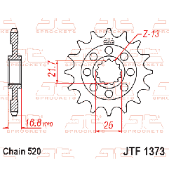 JT ZĘBATKA PRZEDNIA 2042 16 Z GUMĄ HONDA NC 700S/X '12-'13, INTEGRA 700D '12-'13 (JTF1373.16RB)* (ŁAŃC. 520)