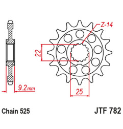JT ZĘBATKA PRZEDNIA 2129 16 BENELLI LEONCIO 800 '22-'23, TORNADO 900 '02-'08, TNT 1130 '04-'11, TRE 1130 K '11-'17