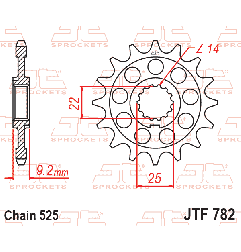 JT ZĘBATKA PRZEDNIA 2129 16 BENELLI LEONCIO 800 '22-'23, TORNADO 900 '02-'08, TNT 1130 '04-'11, TRE 1130 K '11-'17