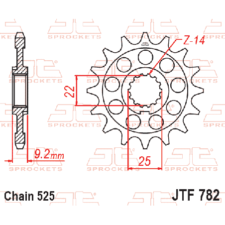 JT ZĘBATKA PRZEDNIA 2129 16 BENELLI LEONCIO 800 '22-'23, TORNADO 900 '02-'08, TNT 1130 '04-'11, TRE 1130 K '11-'17