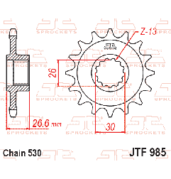 JT ZĘBATKA PRZEDNIA 985 19 HARLEY DAVIDSON RA 1250 PAN AMERICA / S / ST '21-'25 (JTF985.19) (ŁAŃC. 530)
