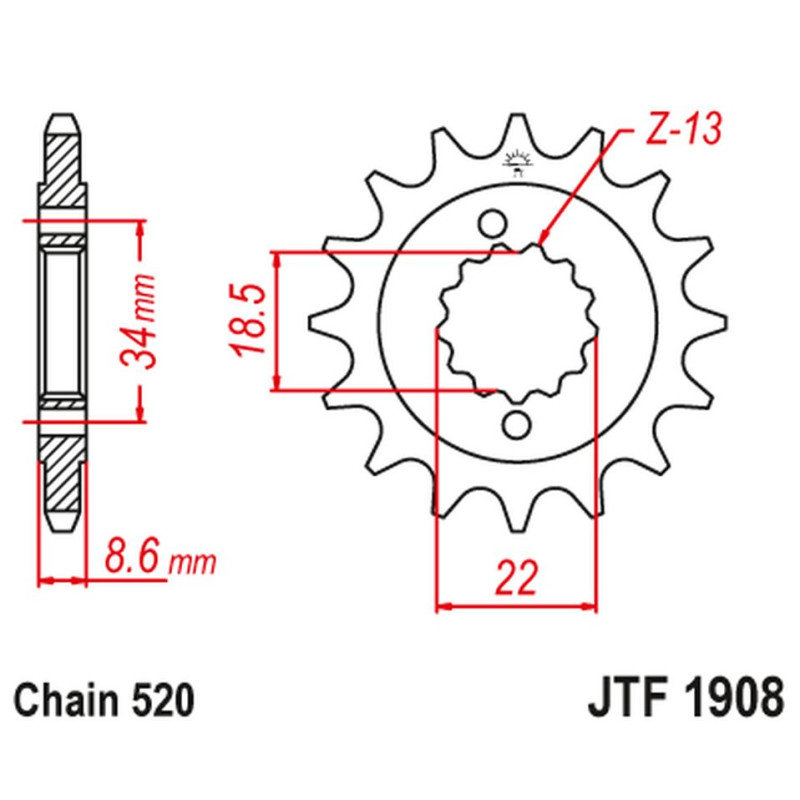 JT ZĘBATKA PRZEDNIA 2276 15 KTM 390 DUKE '13-'18, 390 RC '14-'18 (227615JTRB) (ŁAŃC. 520) Z GUMĄ JT ZĘBATKA PRZEDNIA 2276 15 KTM 390 DUKE '13-'18, 390 RC '14-'18 (227615JTRB) (ŁAŃC. 520) Z GUMĄ